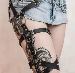 fashion Leather Leg Harness Garter Belts Fetish Women Gothic Punk Body Bondage Harness Strap Intimate Underwear for BDSM Sex