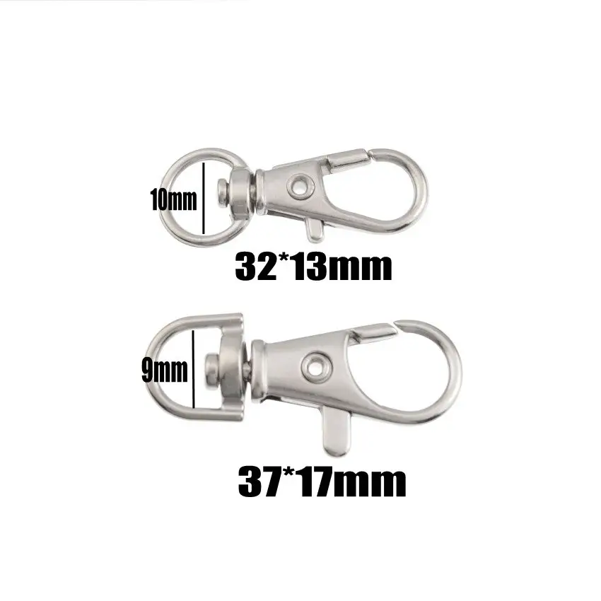 Free Shipping 5Pcs Unwelded Leather Bags Metal Crafts Lobster Clasp Connect Buckle 32x13mm, 37x17mm