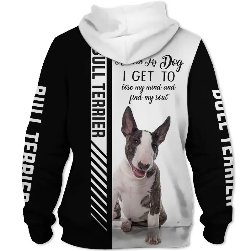 Animal Bull Terrier Dog 3D Printed Jacket Men/Women Harajuku Hoodie Unisex Casual Streetwear Sweatshirt Pullover Sudaderas DW02