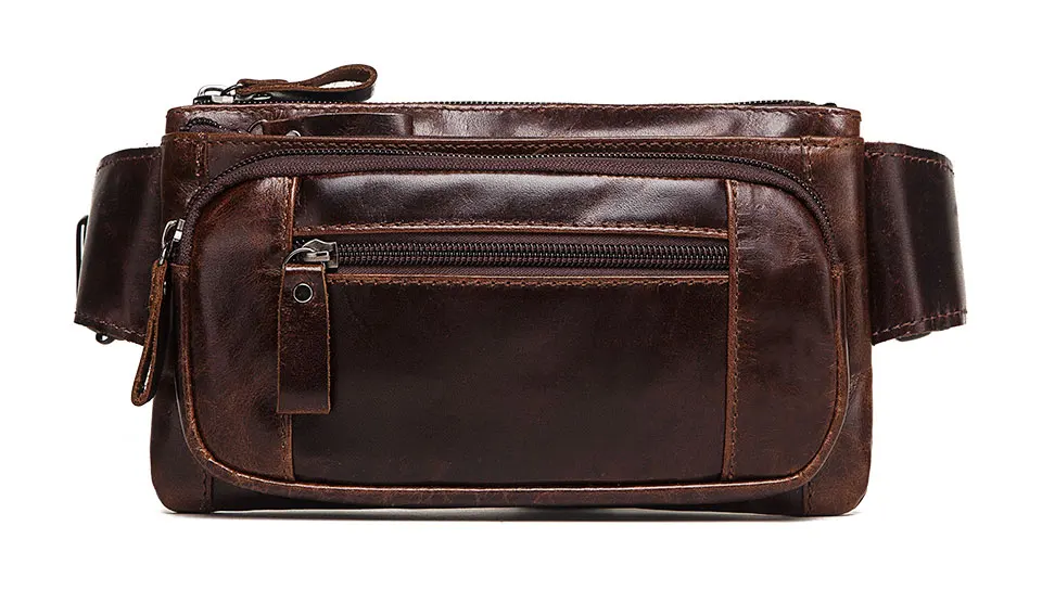 HUMERPAUL Mode Taille Packs Männer Echtes Leder Organizer Reise Brust Tasche Notwendigkeit Taille Gürtel Handy Kleine Bum Tasche – Detail 7