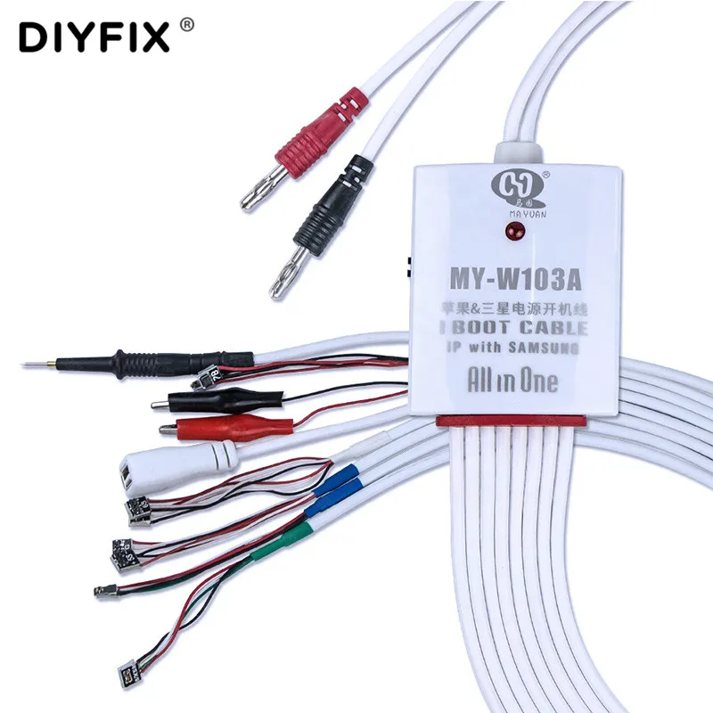 DIYFIX W103A Điện Thoại Di Động Nguồn Điện Thử Sửa Chữa Cho iPhone 5S-11Pro Max Samsung Series Chuyên Dụng Cáp Nguồn DC