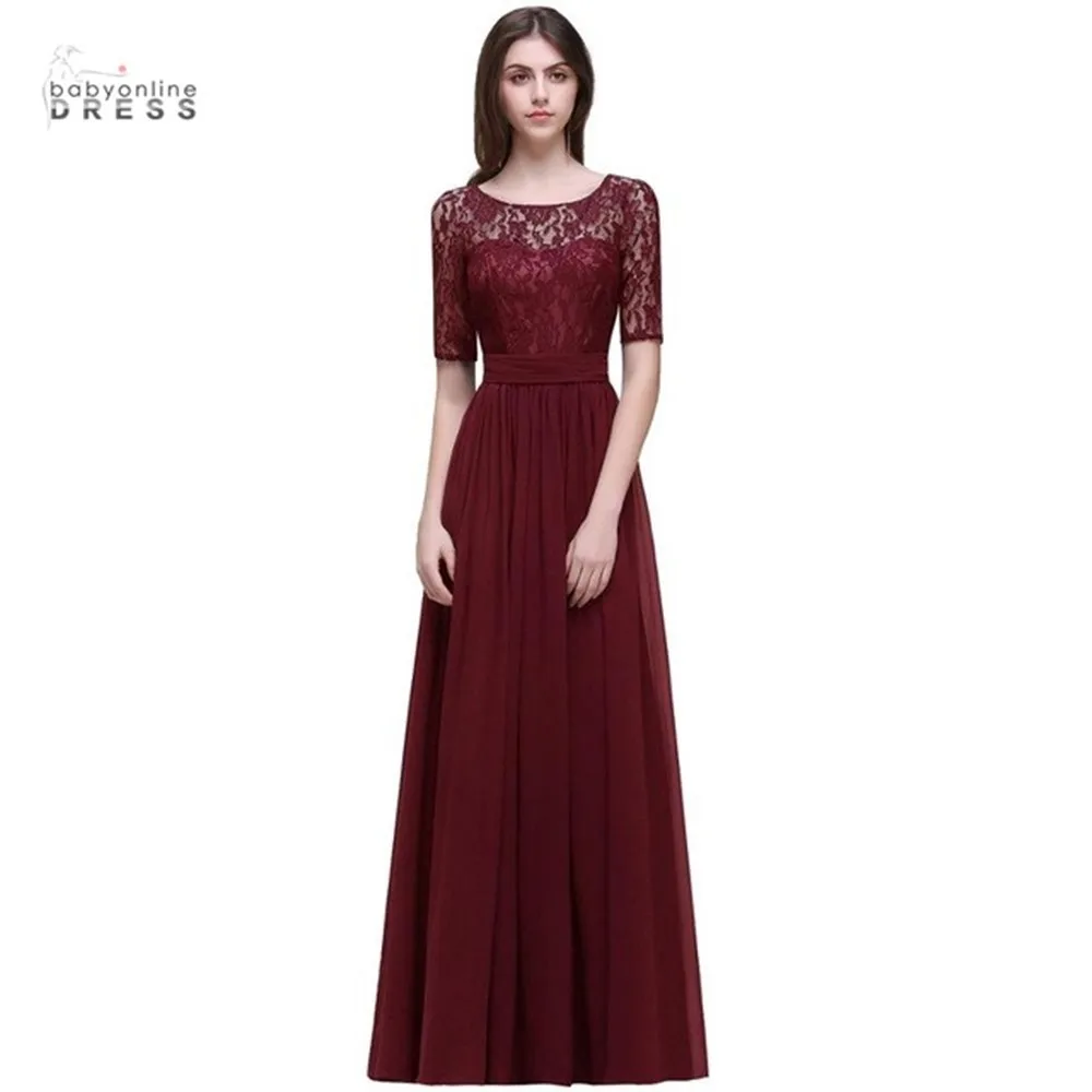 

Plus Size Elegant Half Sleeve Lace Long Evening Dresses For Women Sexy Royal Blue V Back Party Prom Gowns Robe de Soiree Longue