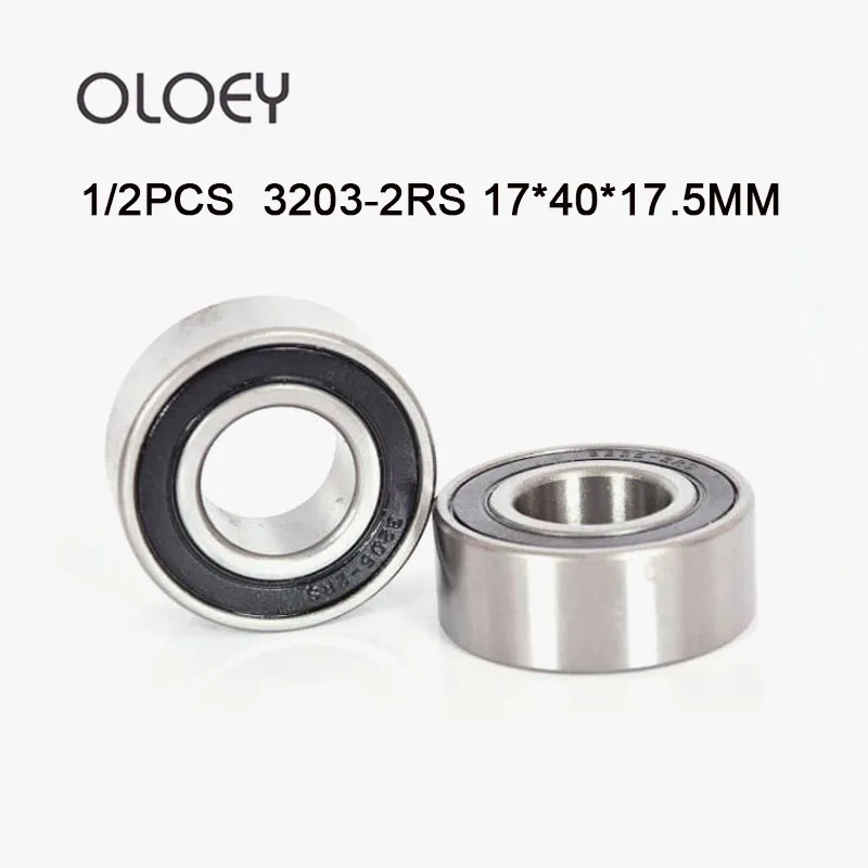 

1/2PCS 3203 2RS 17*40*17.5mm Double Row Angular Contact Ball Bearings Corrosion Resistance And High Precision
