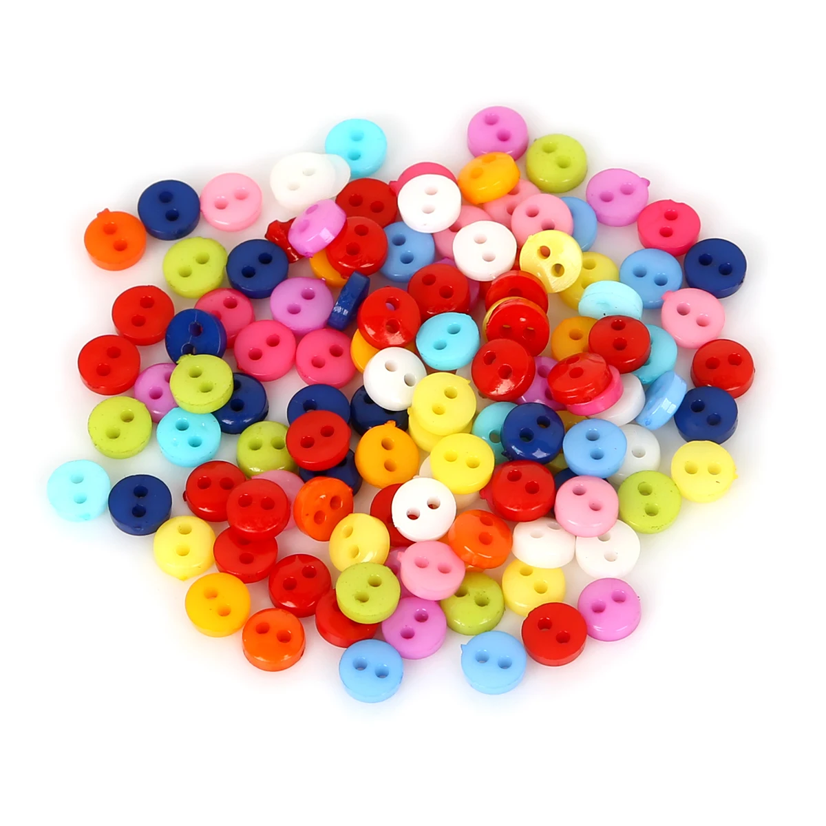 200 peças 6mm aleatório misto pequeno plástico 2 furos botões diy scrapbooking botões de desenho animado para artesanato de costura de vestuário infantil