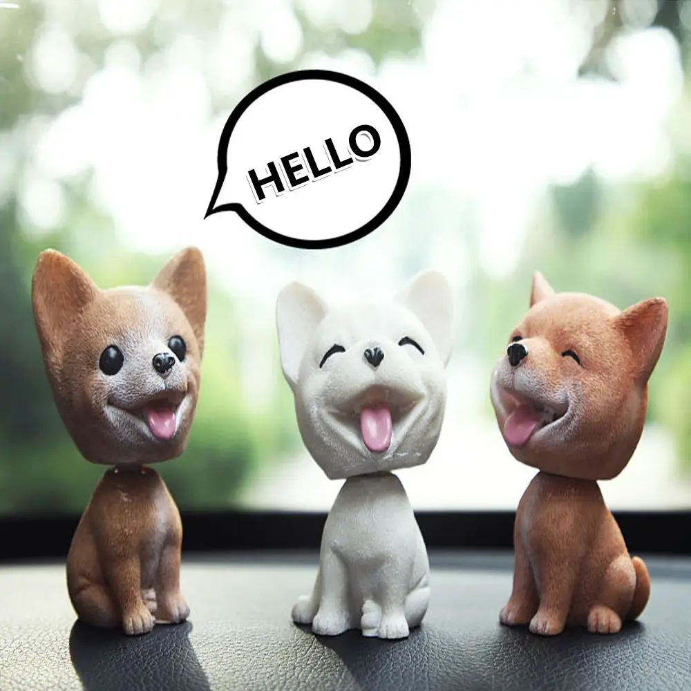 1PC Cute Car Interior Vinyl Dashboard Ornament Nodding Puppy Shaking Head Dog Car Swing Toys