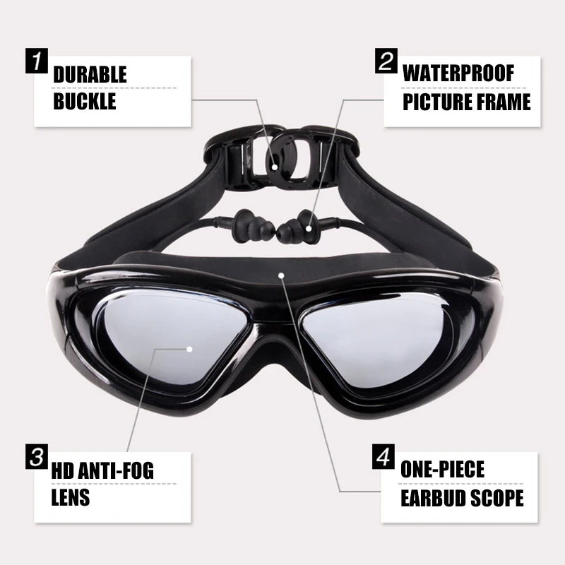 Men Women Teens Waterproof 0 -2 to -9 Myopia Diopter Swim Goggles Transparent Anti-UV Anti-fog Swimming Glasses Without Box