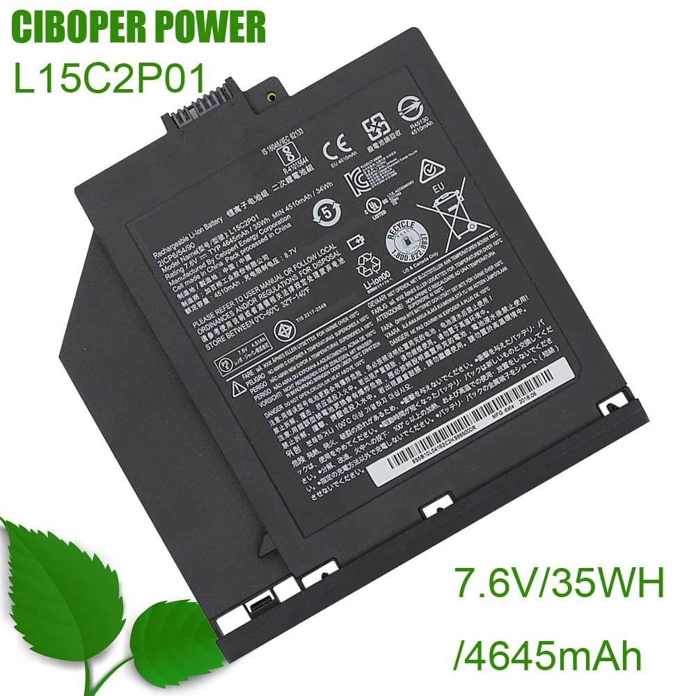 CP Genuine Laptop Battery L15C2P01 7.6V/35WH/4645mAh 5B10L04162 L15S2P01 For V310-15 V110-15 V330-15isk E52-80 2ICP6/54/90