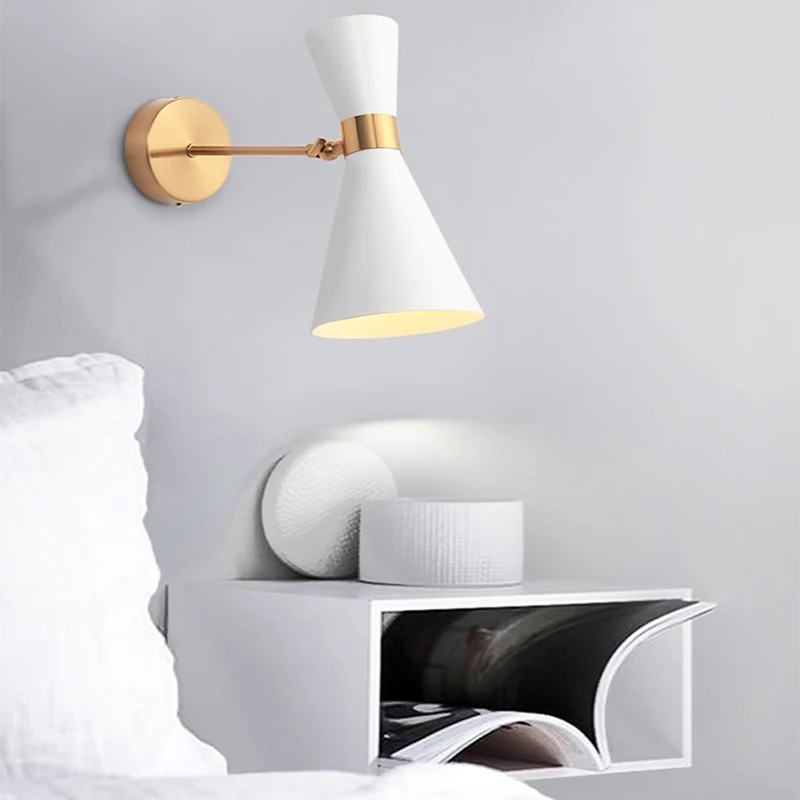 

Nordic bedroom bedside wall lamp direction adjustable wall lamp living room aisle lamp villa simple lamp factory direct sales