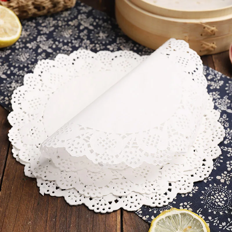 Round Paper Doilies Greaseproof Oil Absorbing For Baking Party Placemat Cake Biscuit Decoration Tools Wedding Kitchen Supplies