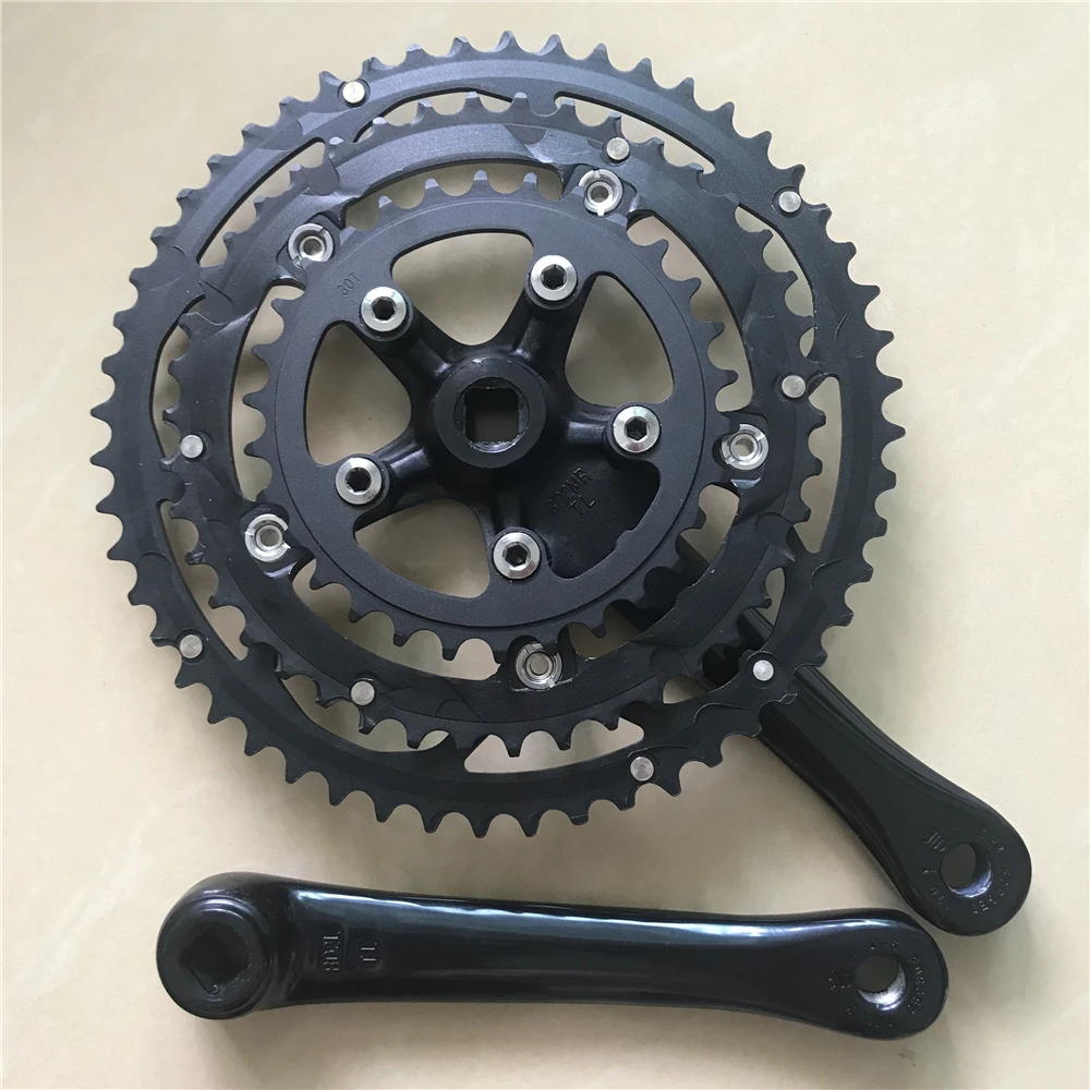 Road Bicycle Crankset 130-74 BCD 52/42/30T Triple Speed Crank 170mm Chainwheel 3/32