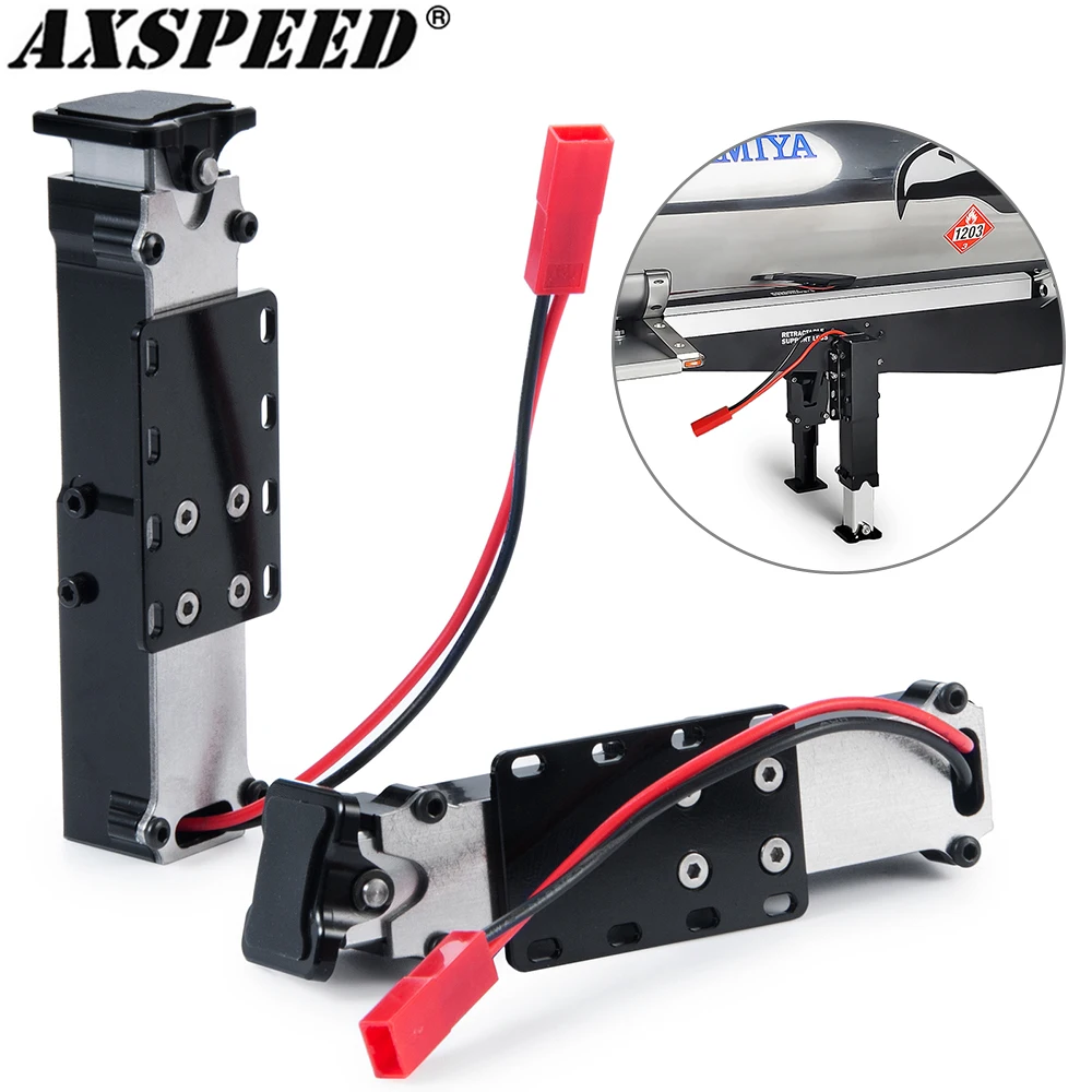 AXSPEED Metal Legs Electric Lift Outrigger Frame Support Feet Pillar 3.7~7.4V for 1/14 Tamiya Truck Trailer Tractor RC Model Car