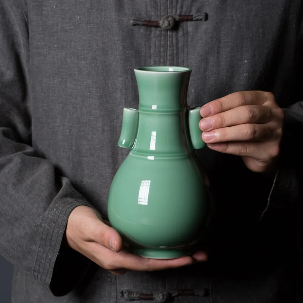 

Ваза домашние украшения Master ручной работы Celadon домашняя посуда в традиционном китайском стиле фарфоровые настольные вазы