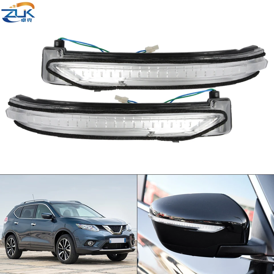 ZUK Car LED Turn Signal Light For NISSAN X-Trail T32 Qashqai J11 Murano Z52 2014-2019 Rearview Side Mirror Indicator Lamp