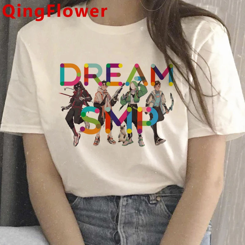 Dream Smp T Shirt Men Kawaii Hip Hop Cartoon Graphic Tees Funny Unisex Tops Anime T-shirt Boys Harajuku Style Tops Tshirt Male