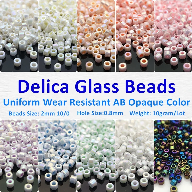 2mm Miyuki Delica Glass Japanes Beads AB Opaque Seed Beads Charms For Jewelry Making Necklace Bracelet Diy Supplies Accessories