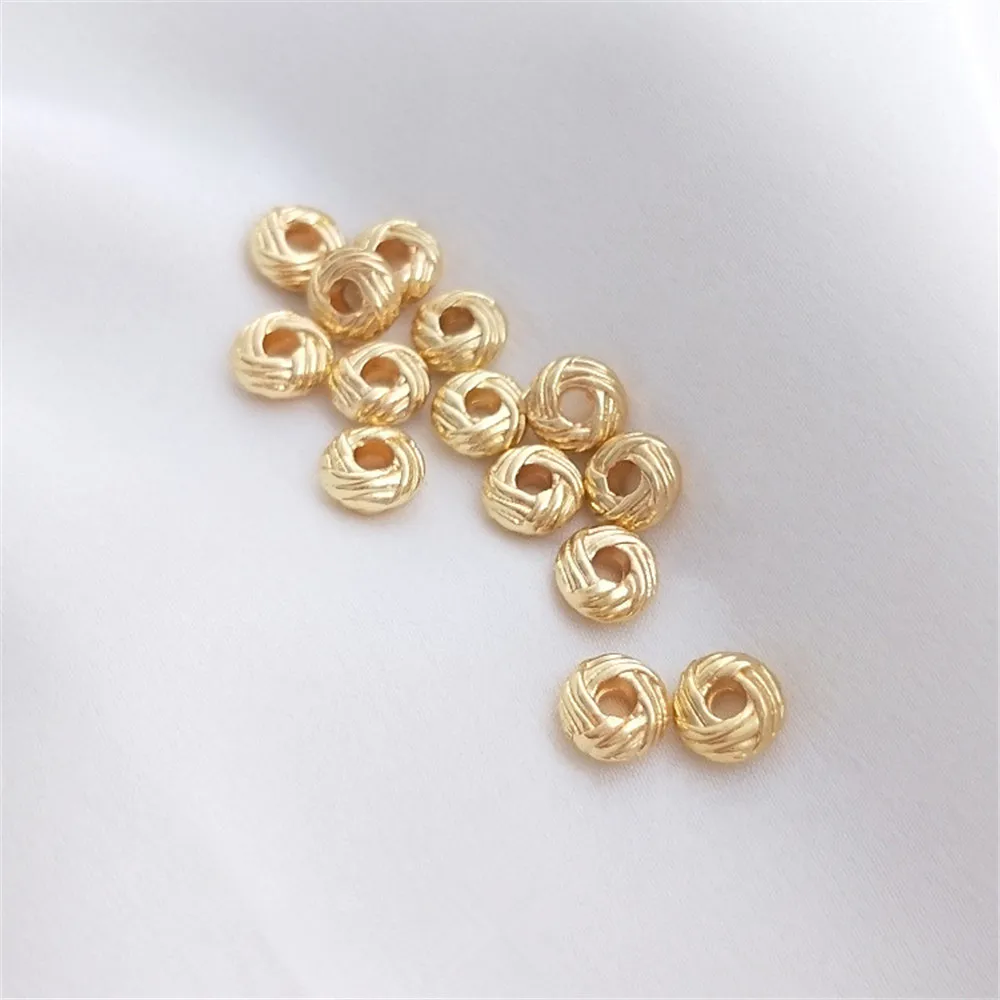 14K placcato oro ananas nodo sciolto perline 3x6mm divisore bobina fatto a mano fai da te accessori testa braccialetto