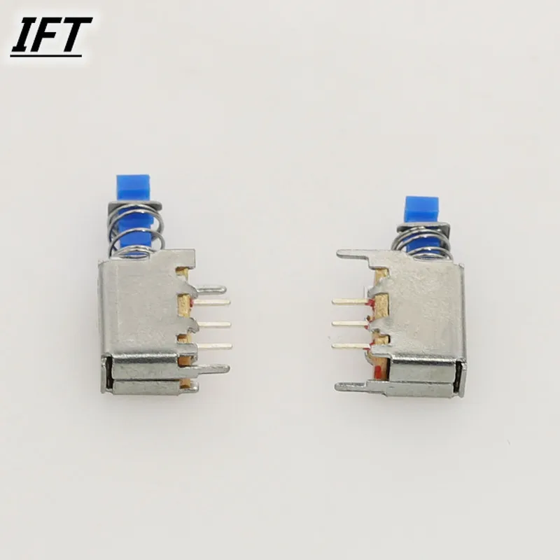 10Pcs Free shopping A05 3pin TV Power Switch With Spring Self-locking Blue DC 12V 50MA Unidirection Push-button Switch
