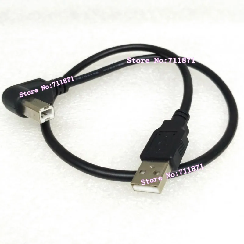 50cm Right Angle Usb2 USB2.0 Printer Cable Line 90 Degree bend A Male to B Male Usb2.0 Cable A to B Male Usb2 Usb 2.0 Line Cable