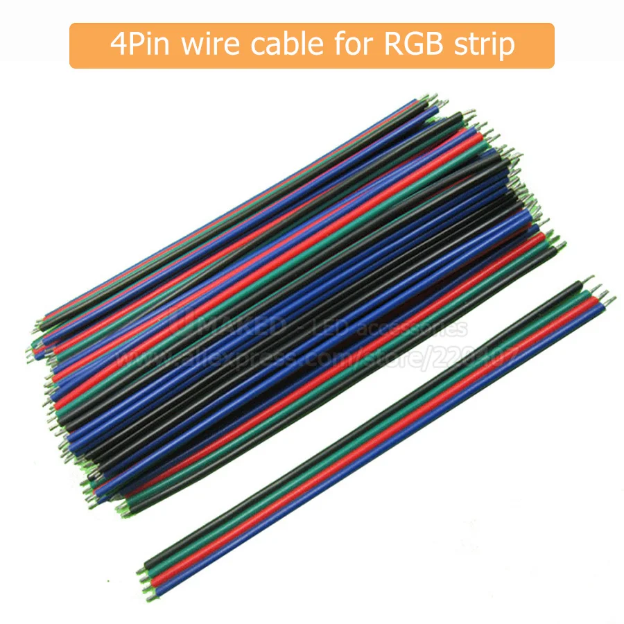 2Pins 4pins wire cable, AWG22 thinned copper wire for strip light, extend wire LED wire, electric cable