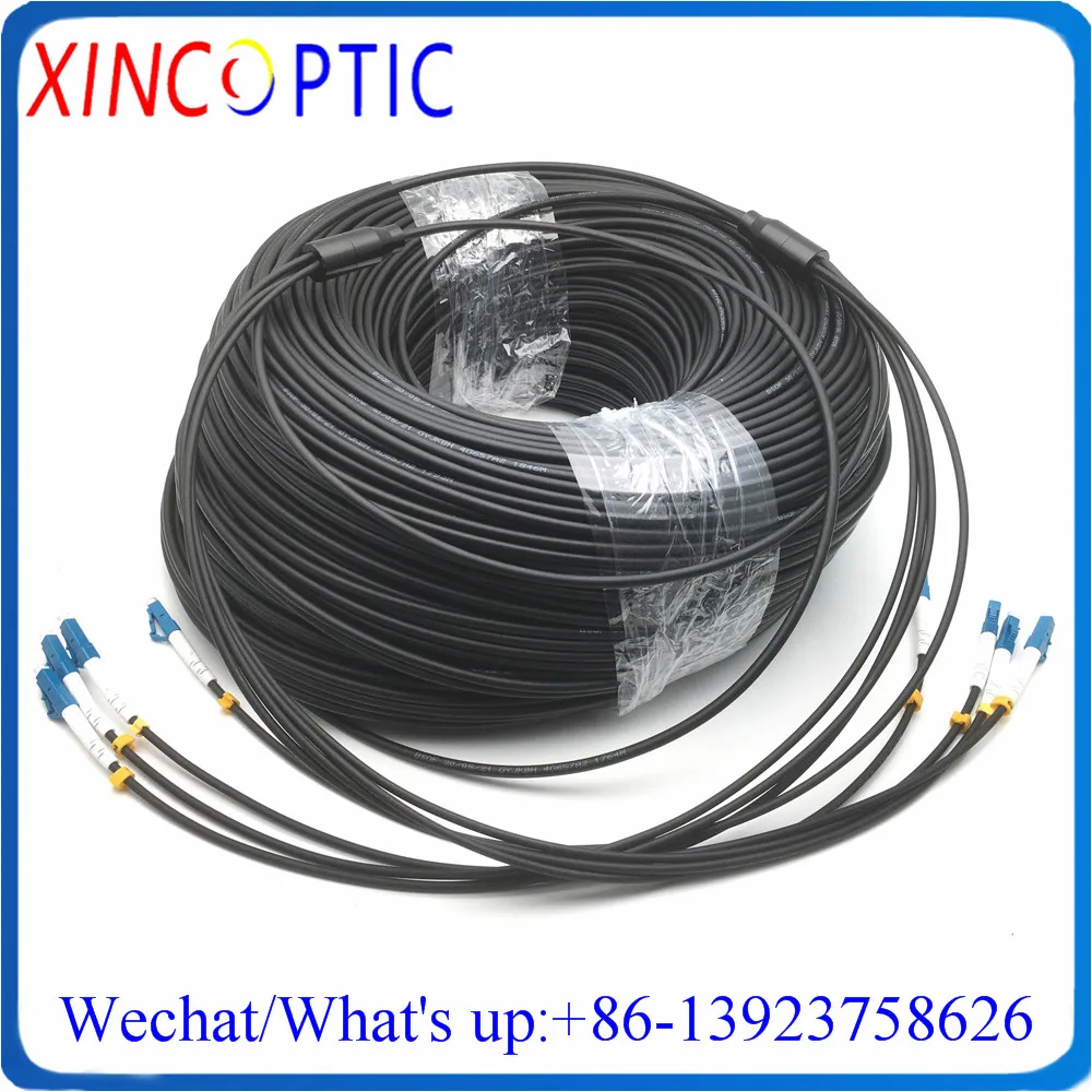 

200Mts,4Strands SM 9/125,G657A,LSZH/TPU Jacket,LC-LC/ST/SC/FC 4.0mm 200M Armored 4Core Fiber Optic Patch Cord Cable without Reel