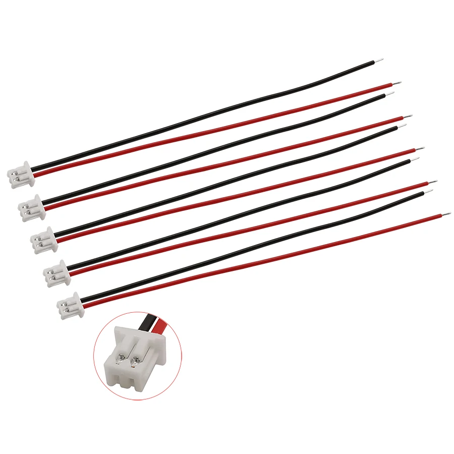 10 sztuk JST 2 Pin 1.25mm Pitch kobieta drutu kabel złącze pojedyncza wtyczka JST 1.25mm linia elektroniczna długi 10/15/20/30cm