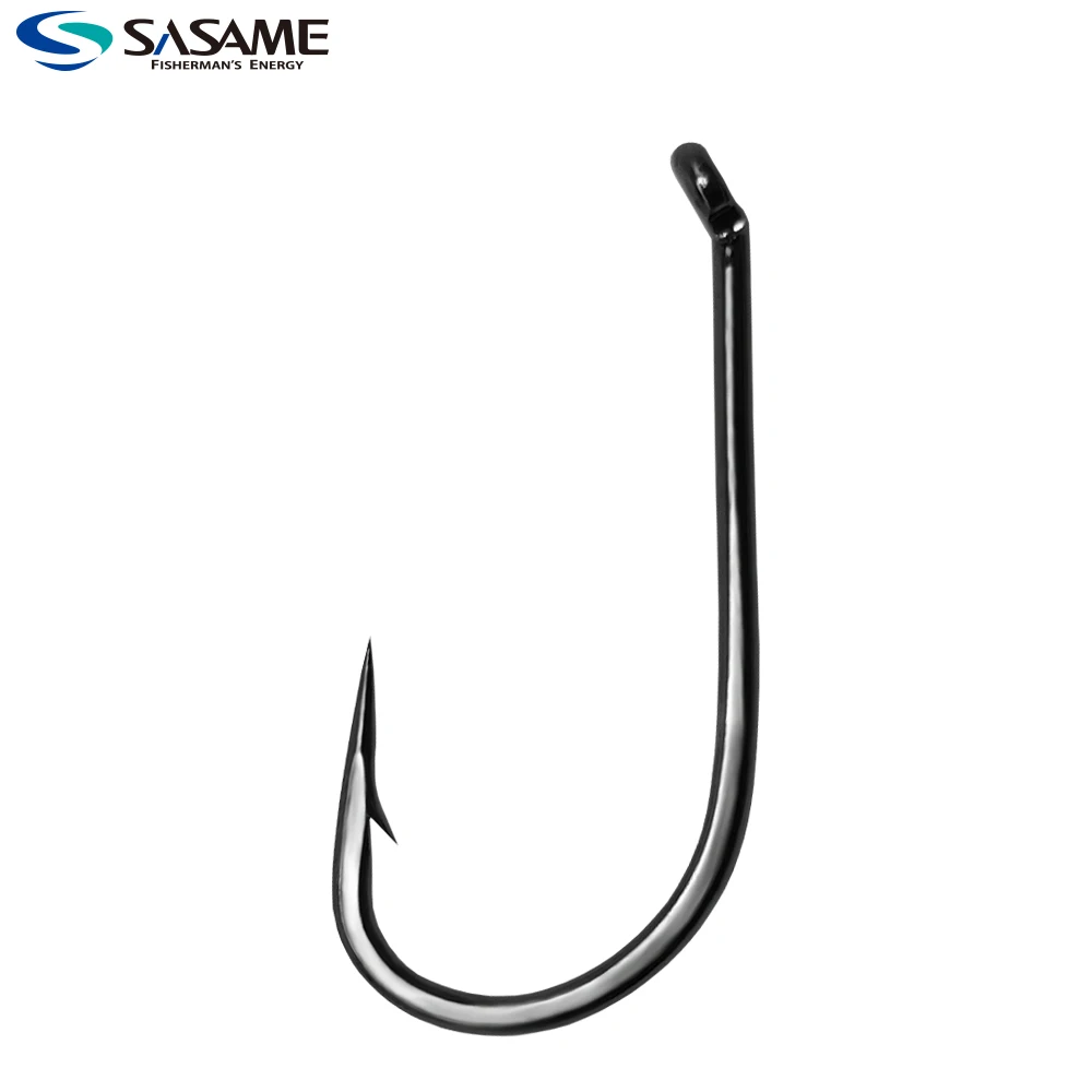 Japan SASAME Feeder Hooks Carp Fishing Hooks Straight Shank Down Eye Carp Fish Barded Carp Live Bait Hook High Carbon Steel