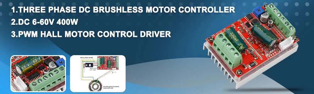 Controller Con Protezioni Multiple Controller Per Motori Brushless DC 12V-36V 500W 15A, Motor Driver Controller Per Motori Senza Spazzole Controller Con Protezioni Multiple Controller Per Motori Brushless DC 12V-36V 500W 15A, Motor Driver Controller Per Motori Senza Spazzole