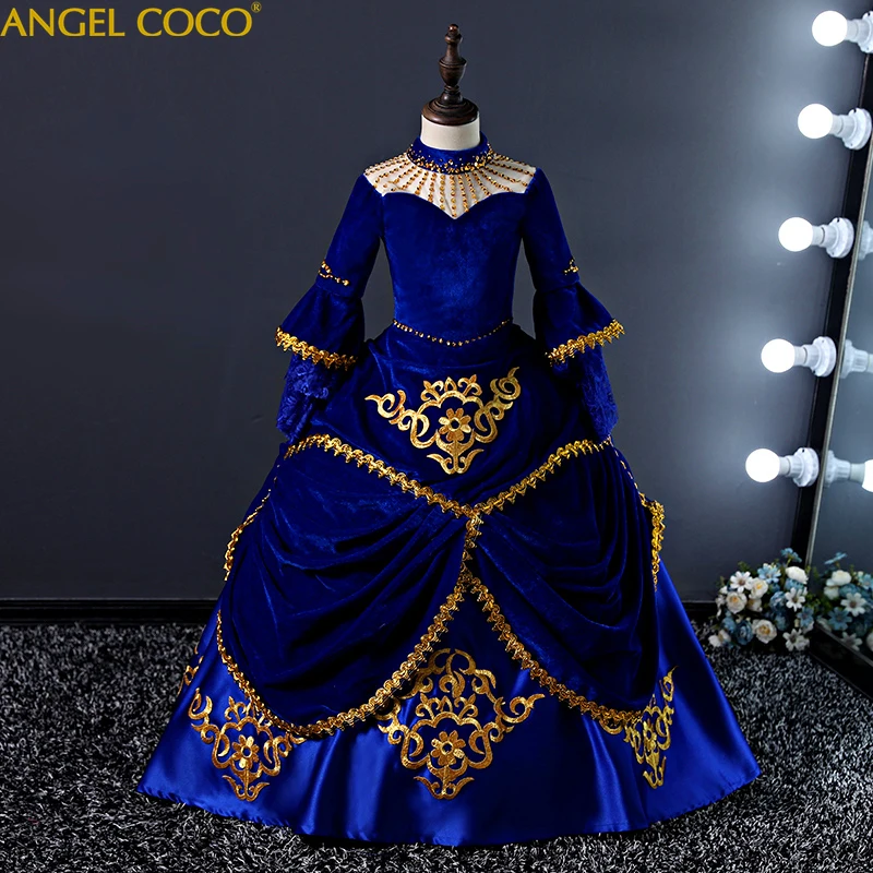 

Children' Catwalk European Costume Girls Princess Dress Palace Style Pettiskirt Long Sleeve Retro Carnaval Costumes For Kids