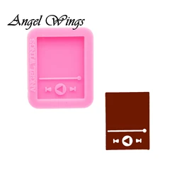 Shiny Resin 1.1/2.2in Music player Mould, Silicone Keychains Molds DIY for Key Chain Pendant, Jewelry Epoxy Mould DY0695