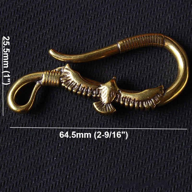 Solid Brass Belt U Hook Skull Dragon Bamboo Fish Hook Fob clip Keychain Key Ring Wallet Chain Hook Leather Craft Decor 4 styles