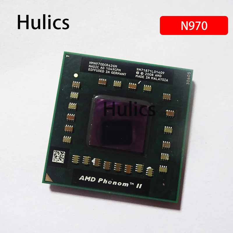 Hulics Used AMD Phenom II Quad-Core Mobile N970 2.2 GHz  Quad-Thread CPU Processor HMN970DCR42GM Free Soft Pak