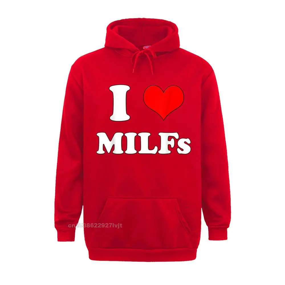 I Love MILFs Mothers Day Funny I Heart MILFs Husband Joke Hoodie Cotton Men Tops Shirts Europe Hoodie Casual Prevalent