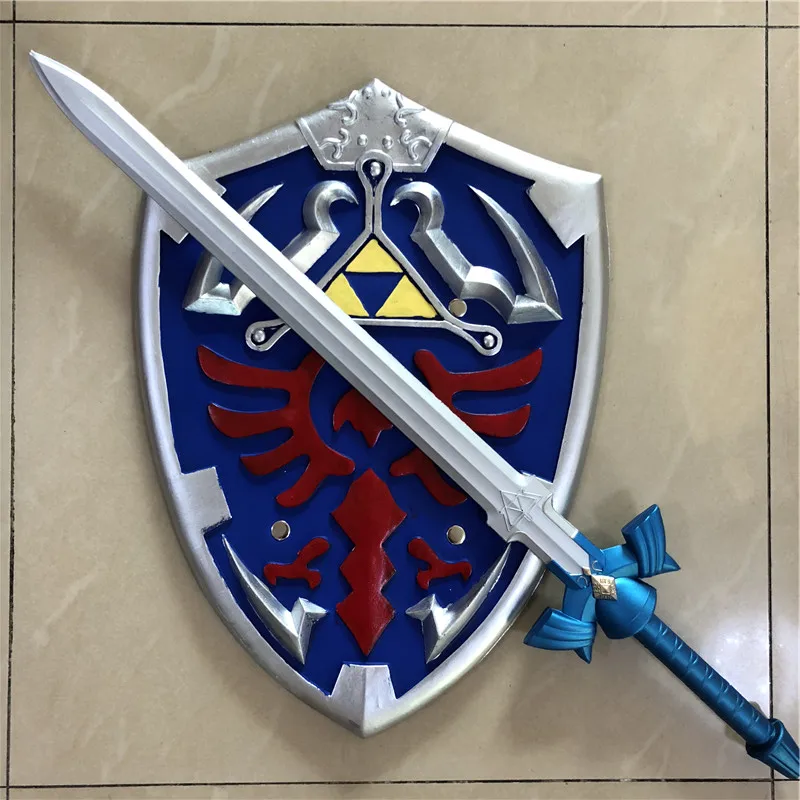 Cos Gift 1:1 Cosplay Skyward Sword & Shield Link Safety PU Material Weapon Sword Safety PU Kids Toy