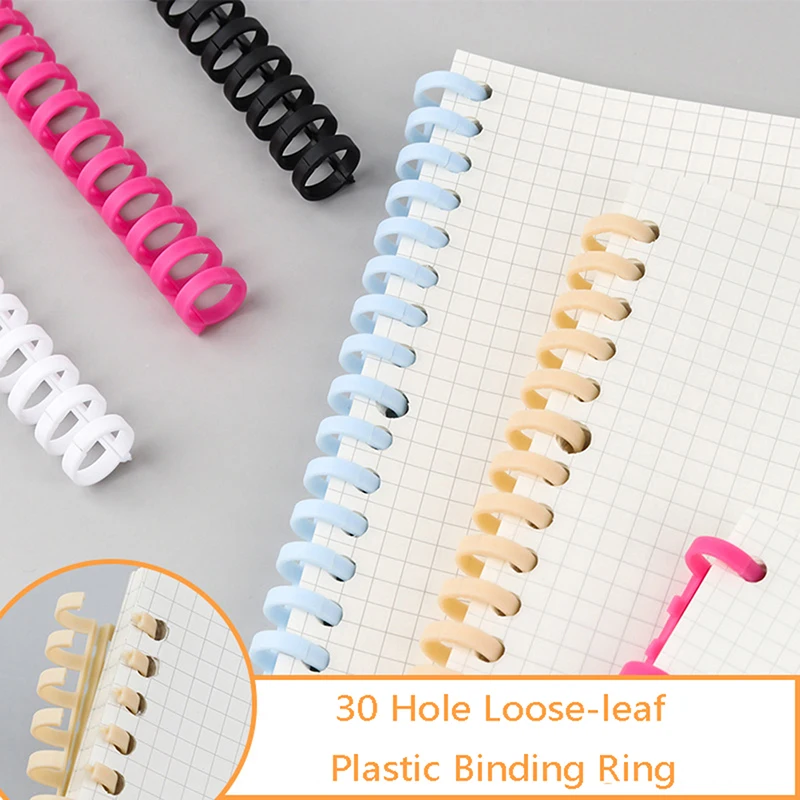 Loose-leaf Plastic Binding Ring Spring Spiral Rings For 30 Holes A4 A5 A6 Paper Notebook Stationery Office Supplies