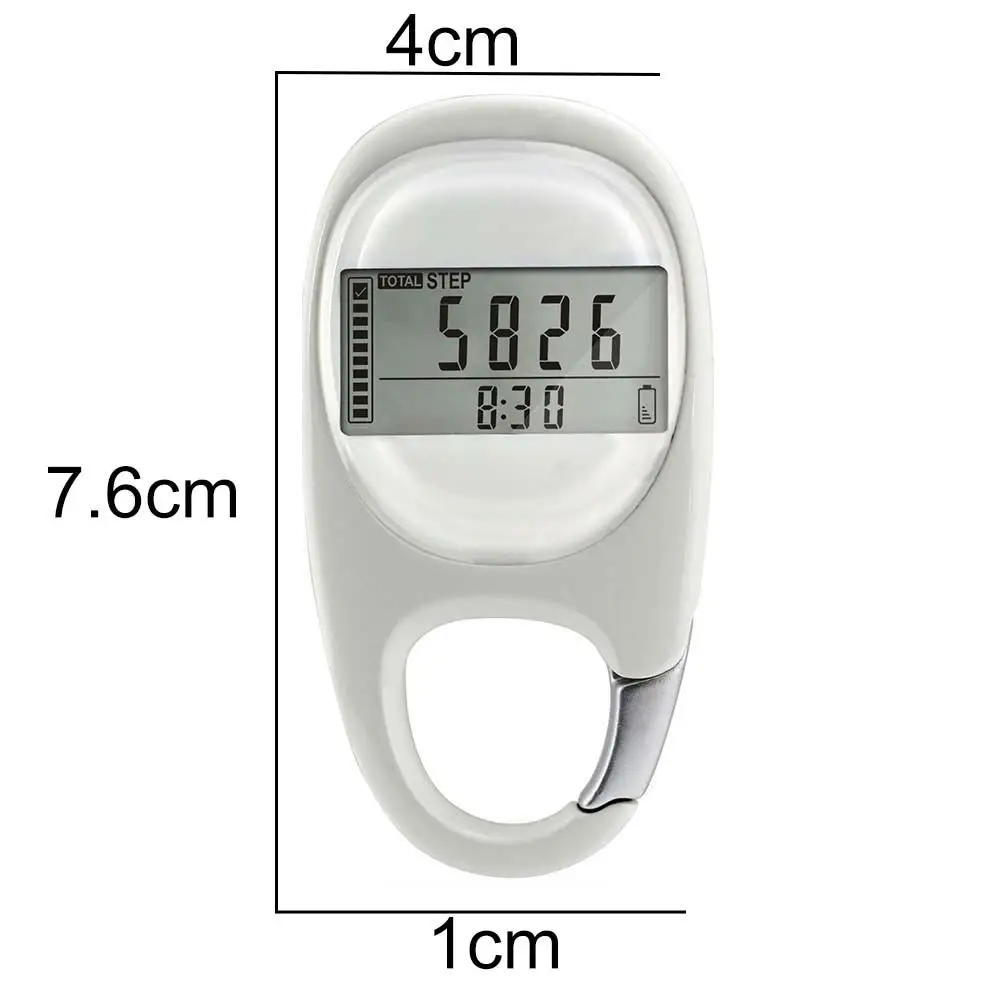 Portable Carabiner Walking Distance Fitness Calorie Step Counting Pedometer Carabiner