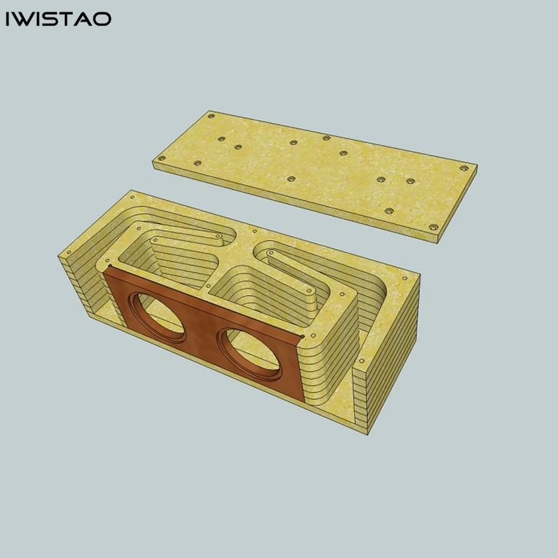 IWistao-Alto-falante HiFi de gama completa, Kits de gabinete vazio, alto-falante central, estrutura do labirinto MDF, tubo Amp, 3-4 ", 1 Pc