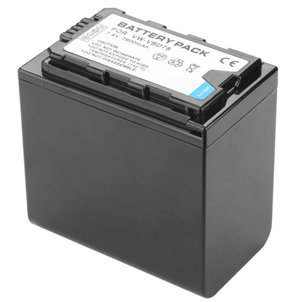 1pc 7800mAh VW-VBD78 VBD78 AG-VBR89 Battery for Panasonic AJ-HPX260MC,HPX265MC,PX270,PX285MC,PX298,AG-FC100,HC-X1000 VBD58 VBD29