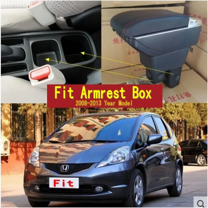 

For Honda Fit Jazz Armrest Box Centre Console Storage Rest Rotatable 2009 2010 2011 2012