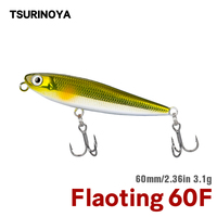 TSURINOYA Floating Pencil 60F 60mm 3.1g Profession Top Water Hard Fishing Lure Dog Walk DW64 Trout Small Hard Swimbait Wobblers