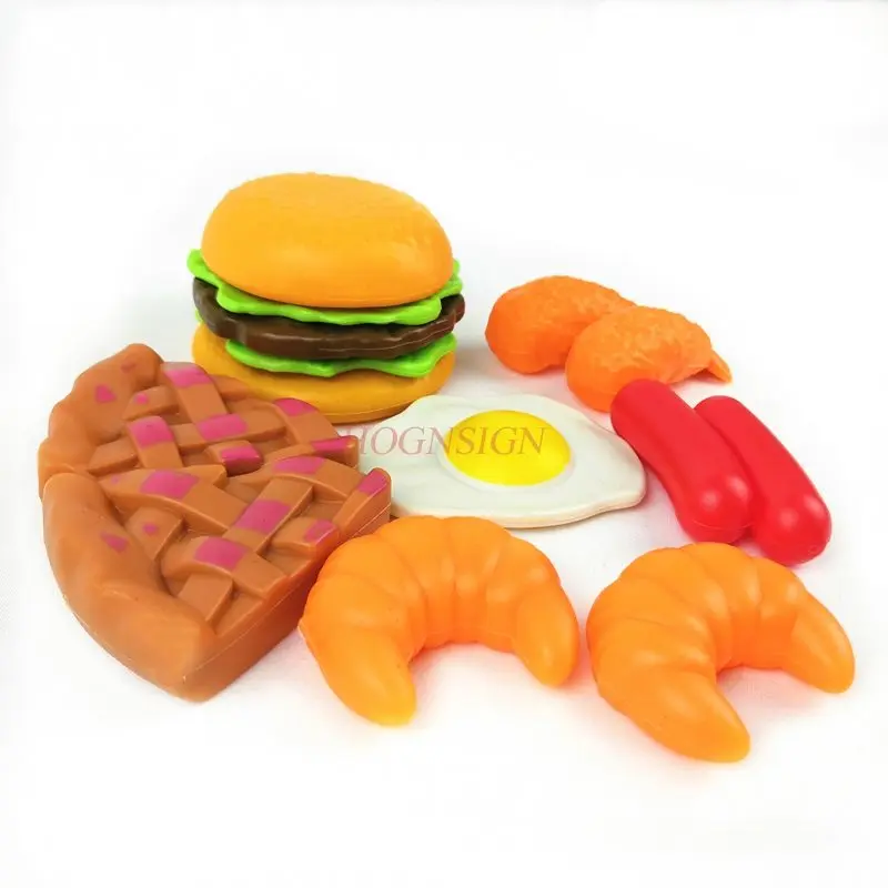 Simulation Food Omelette Croissant Fried Shrimp Play Toys House For Children 2021