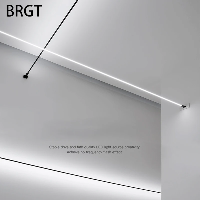 

BRGT LED Skyline Linear Light Strip Line Ceiling Lamp Aisle Steel Wall Lights For Living Room Background Decor Indoor Lighting