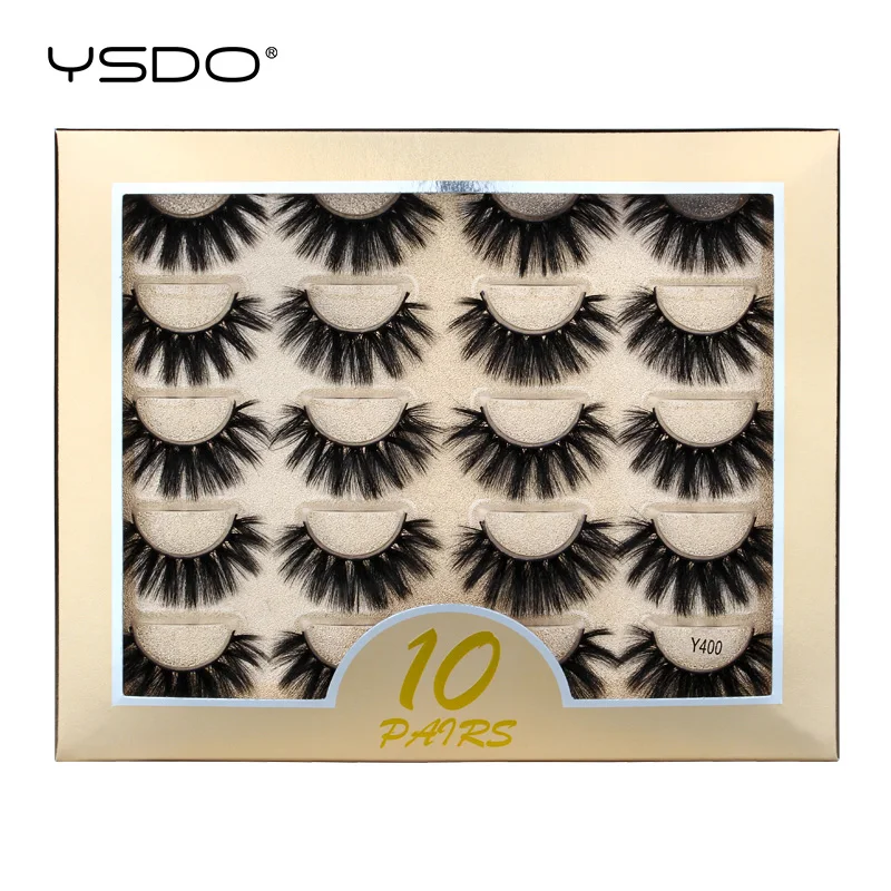 Fake Lashes 3/10 Pairs False Eyelashes Dramatic Thick Handmade Wispy Fluffy 3D Mink Lashes Makeup Tool Reusable Faux Cils Cílios