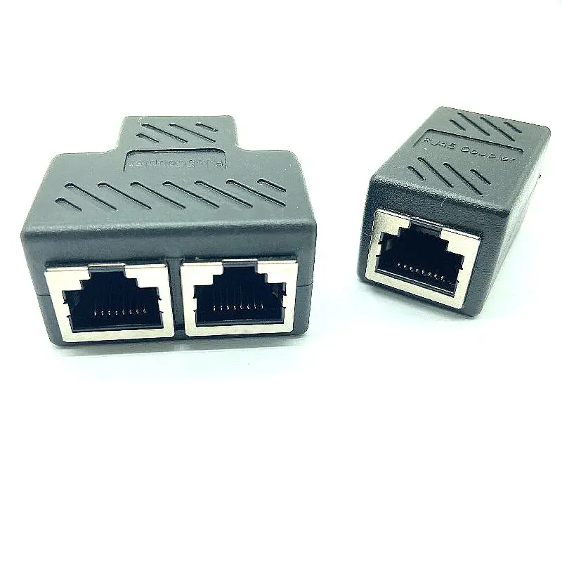 

1 To 2 Ways LAN Ethernet Network Cable RJ45 Female Splitter Connector Adapter Extender Plug Oxygen Free Copper Conductor