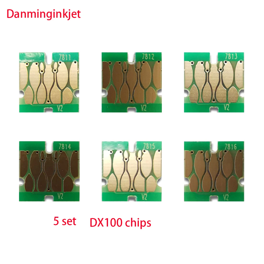 5 Set  T7811-T7816 Ink Cartridge Chip For Fujifilm Frontier-S DX100 Fuji DX100 Printer T7811 ink tank  Chips