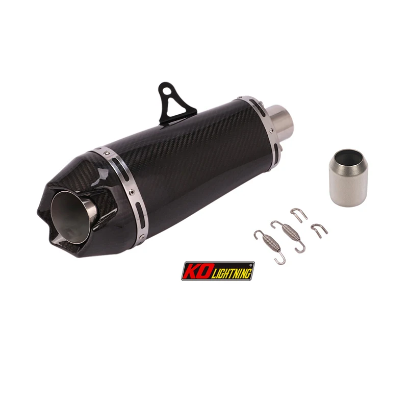 

51mm Diameter 360/370/450mm Length Stainless Steel Or Carbon Fiber Motorcycle Exhaust Pipe With Silencer Exhaust System