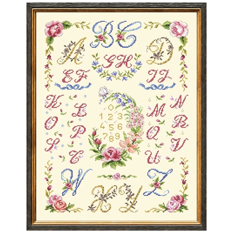 

Набор для вышивки Festoons ABC, комплект для вышивки крестиком, 18/14/11 карат, светло-желтая хлопчатобумажная нить, «сделай сам»