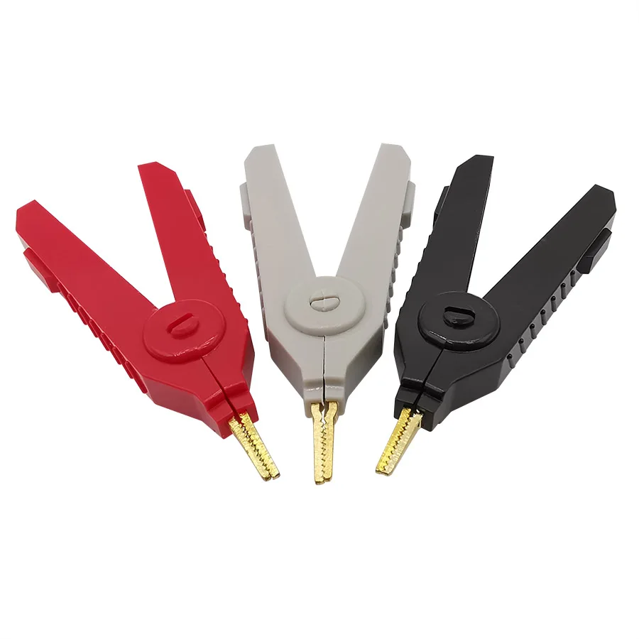 1 szt. Miedziane złote krokodylki zaciski LCR klip testowy szaro-czarny czerwony