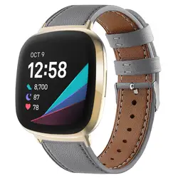 For fitbit versa 3 Versa 4 smart watch classic double-sided cowhide leather strap for fitbit versa 4 / for fitbit sense 2 band