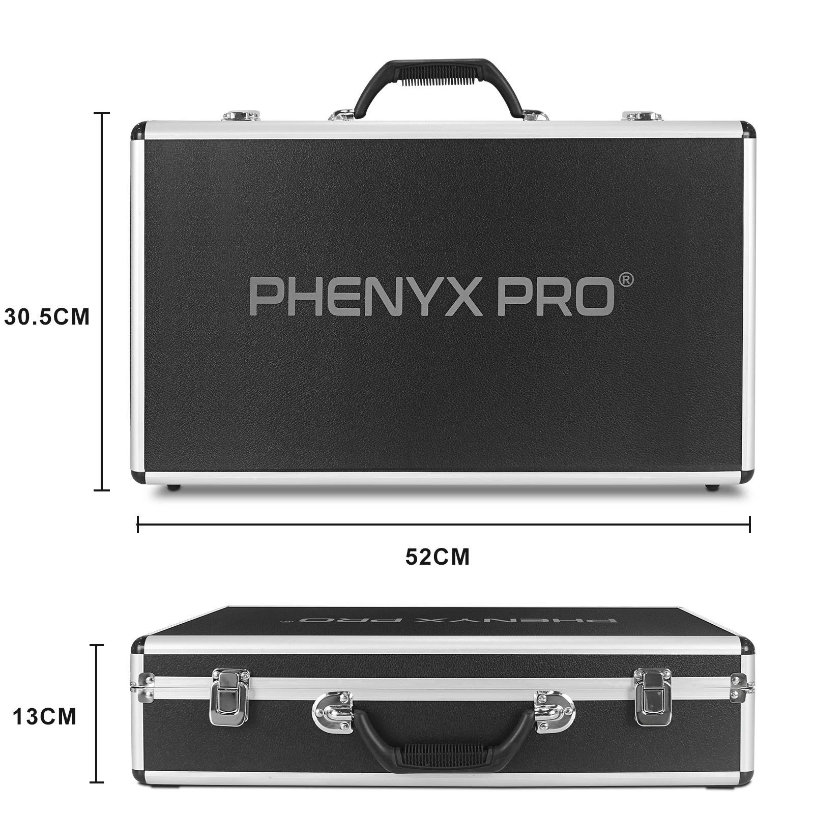 Phenyx Pro Large Size Carrying Case Customizable Pre-Diced Foam Aluminum Alloy Sturdy Build for Wireless Mic System Storage