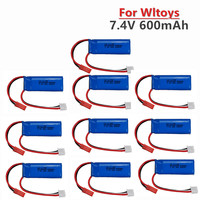 1-10Pcs 7.4V 600mAh Lipo Battery for WLtoys K969 K979 K989 K999 P929 P939 RC Car Parts 2s 7.4v Battery for WLtoys K969 accessory